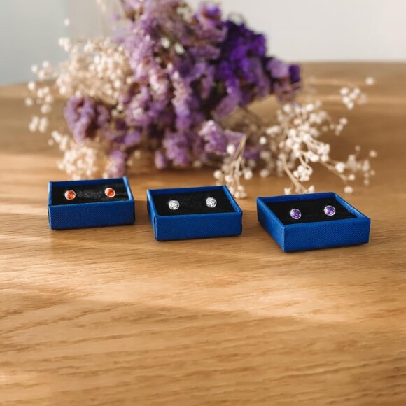 Medical Grade Plastic Earrings for Sensitive Ears, Hypoallergenic, Cubic Zirconi - Picture 9 of 9